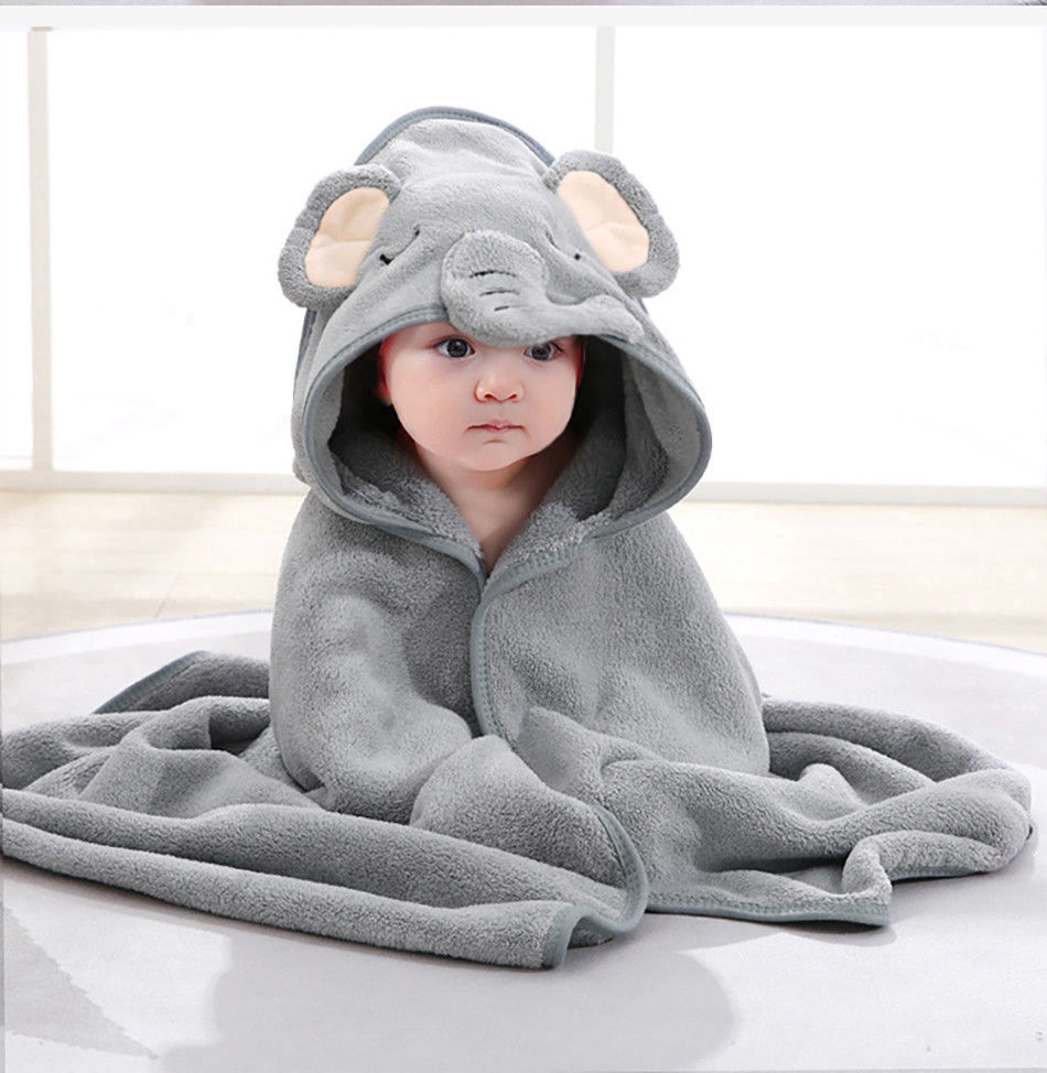 Thumbnail: Newborn Baby Bath Towel Strong Water Absorption Swaddle Average Size Baby Blanke