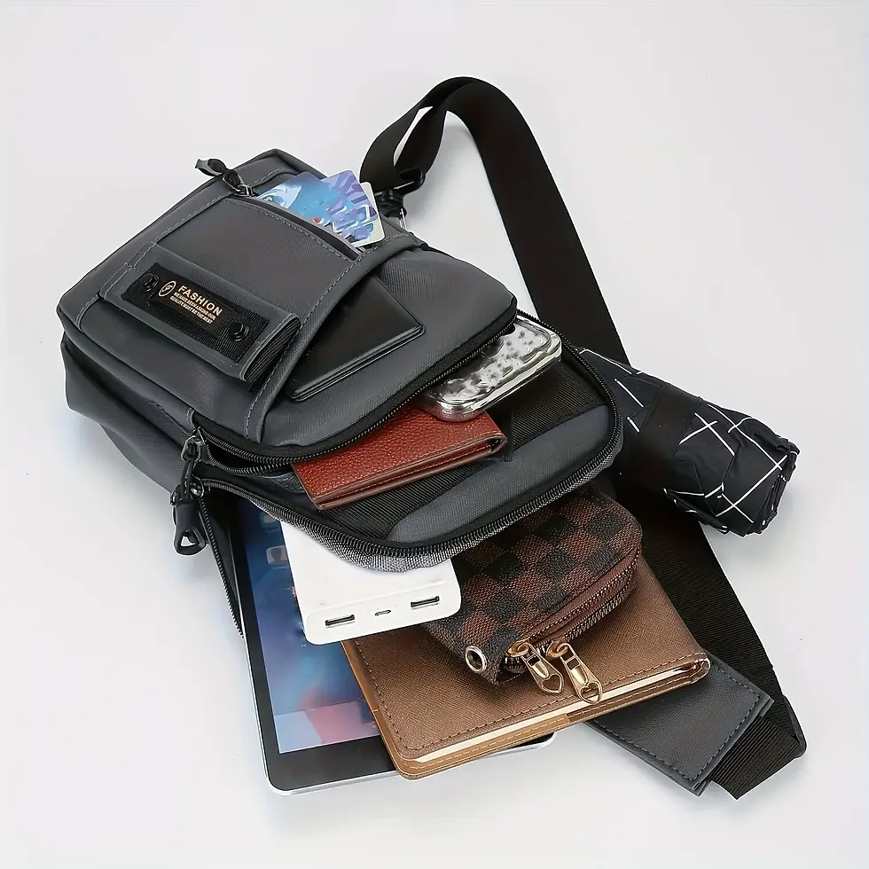 Thumbnail: New Men Shoulder Bags Chest Bag Multifuncional Crossbody Bags Travel Sling Bag