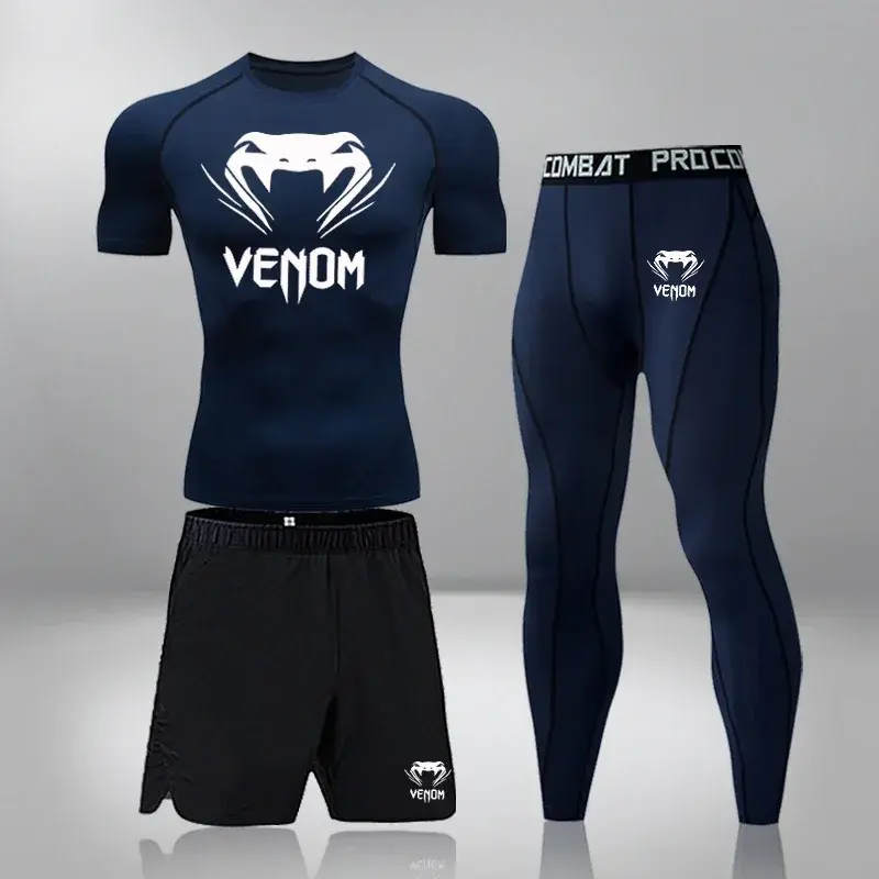 Thumbnail: Men's Compression Sportswear Suits Gym Tights Training Clothes Workout Jogging S