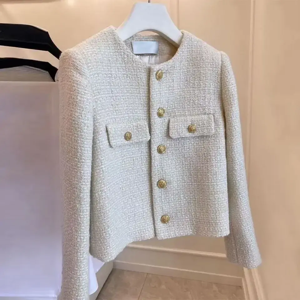 Thumbnail: 2025 Wool Tweed Coat Fashion High-end Gold Button Short Slim Temperament Spring 