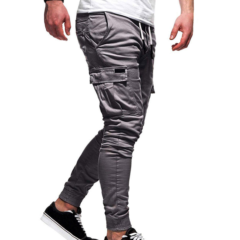 Thumbnail: Men's Pants Multi-Pockets Joggers Men Sweatpants 2025 New Casual Solid Cargo Pan