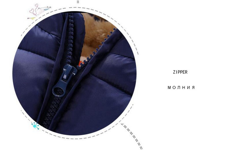 Thumbnail: Baby Kids Jackets Boys Winter Thick Coats Warm Cashmere Outerwear For Girls Hood