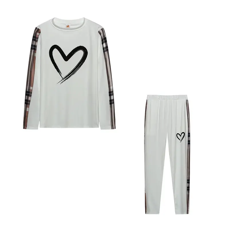 Thumbnail: Fashion Women's Printed Long Sleeve Large Size Casual Suit