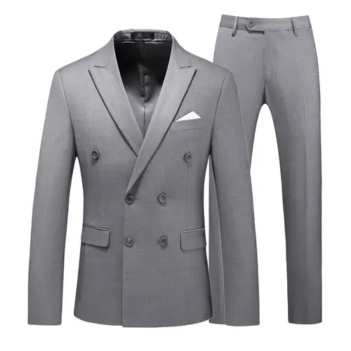 Thumbnail: (Jacket+Pants) 2025 Formal Classic Double Breasted Wedding Groom Stage Tuxedo Ma