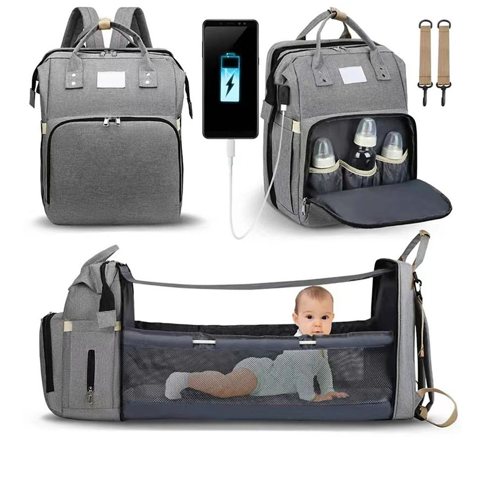 Thumbnail: Folding mommy bag lightweight portable folding crib bed large-capacity baby back