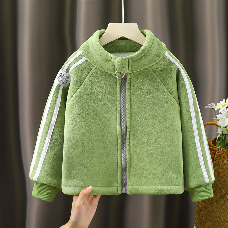 Thumbnail: Boys Girls Winter Jacket Children Plus Velvet Thick Warm Coats Kids Fashion Zipp