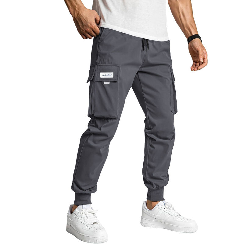Thumbnail: Spring Men's Cargo Trousers Long Pants Sports Sweatpants Elastic Waist Casual Pa