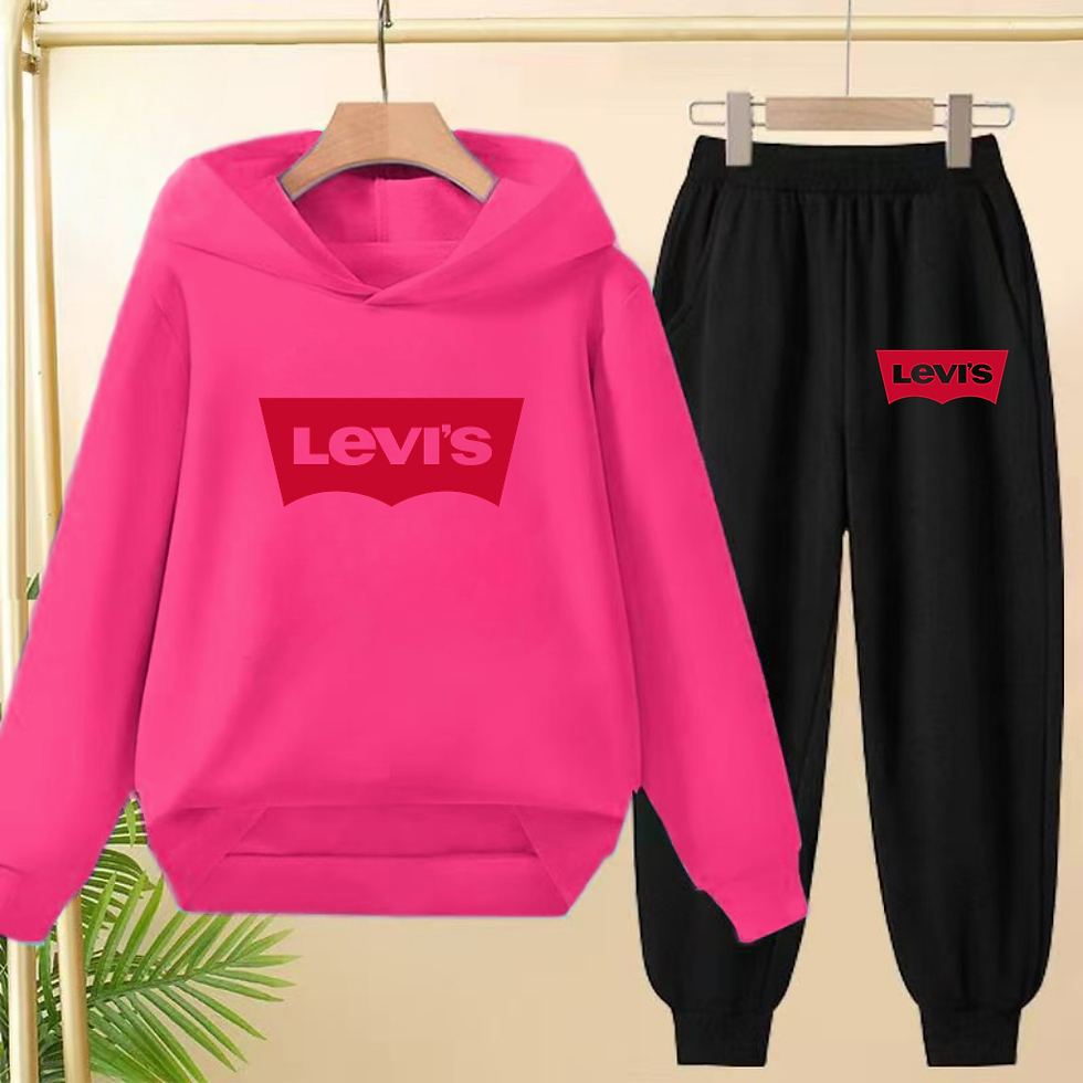 Thumbnail: Kids Charming Brand Pullover Hoodie Sweatshirt Top+Trousers 2P Boys Girls 3-12Yr