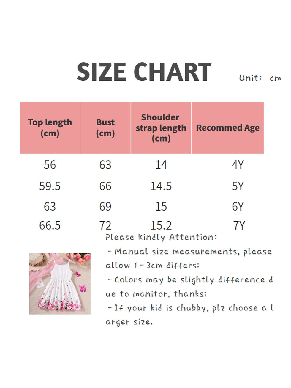 Thumbnail: Kids Girl Summer New Sling Dress Flower Print Suspenders Dresses Daily Comfortab