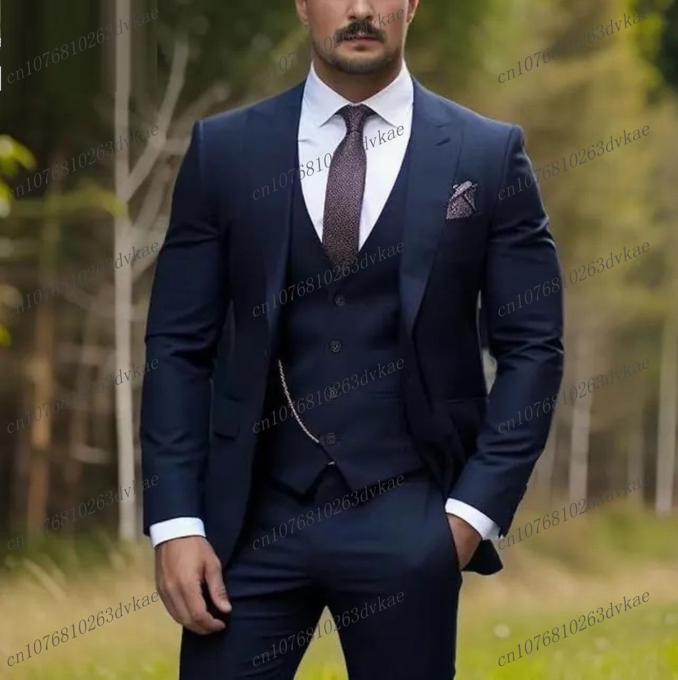 Thumbnail: New Purple Formal Men Suit Groom Groomsman Wedding Party Prom Business Male Tuxe