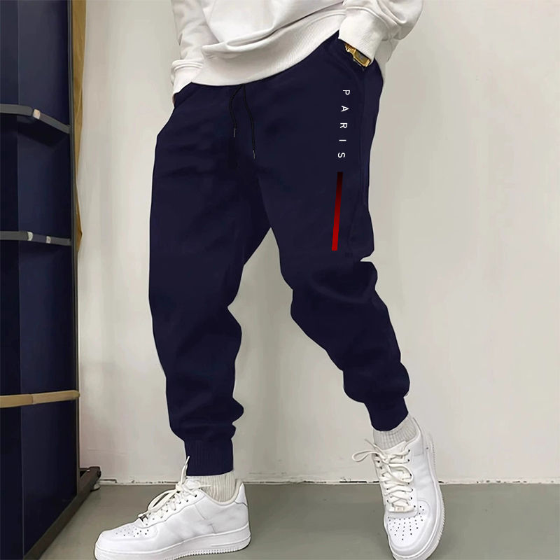 Thumbnail: 2025 Latest Mens Paris Printed Jogger Pants Autumn Winter Fashion Trousers Male 