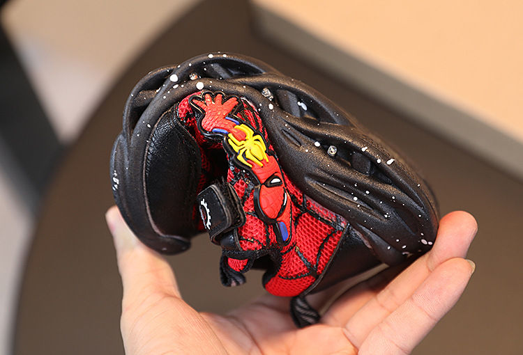 Thumbnail: LED Casual Sneakers Red Black For Spring Boys Spiderman Mesh Outdoor Shoes Child