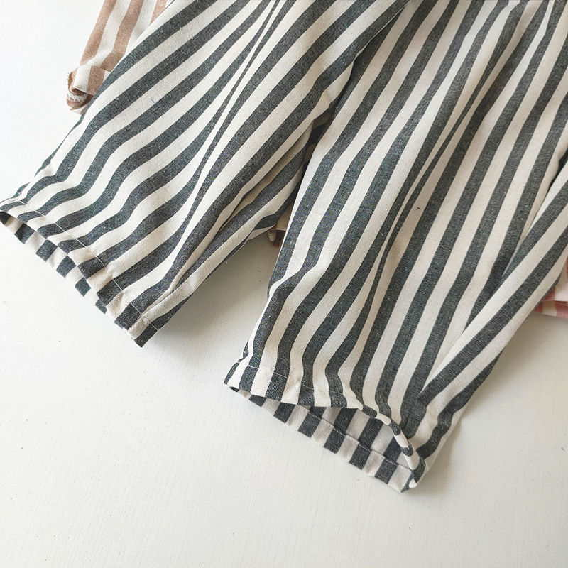 Thumbnail: Linen Cotton Stripe Pants for Boys Girls Summer Autumn Casual Loose Kids Childre