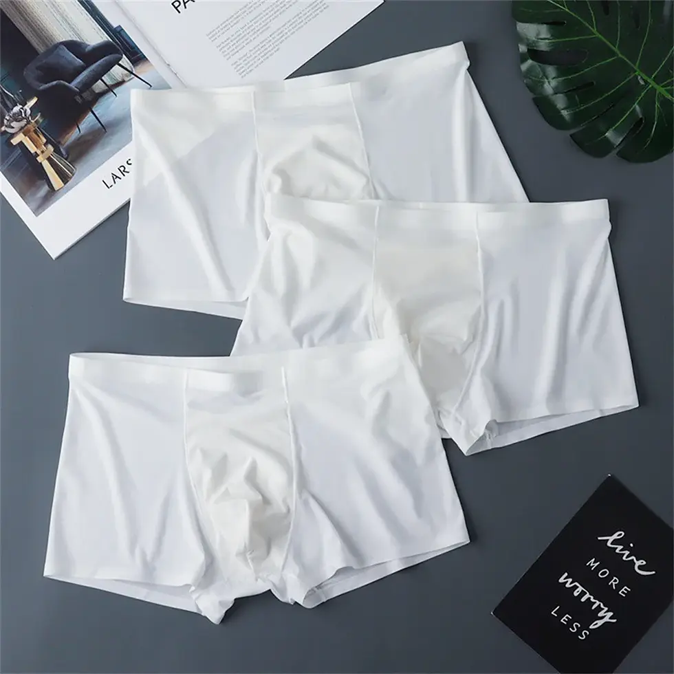 Thumbnail: 3PCS High Quality Men's Ice Silk Underwear Summer Thin Breathable Seamless Panti