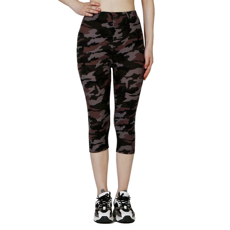 Thumbnail: Fashionable leisure vacation camouflage tight pants, fitness women's printed sum