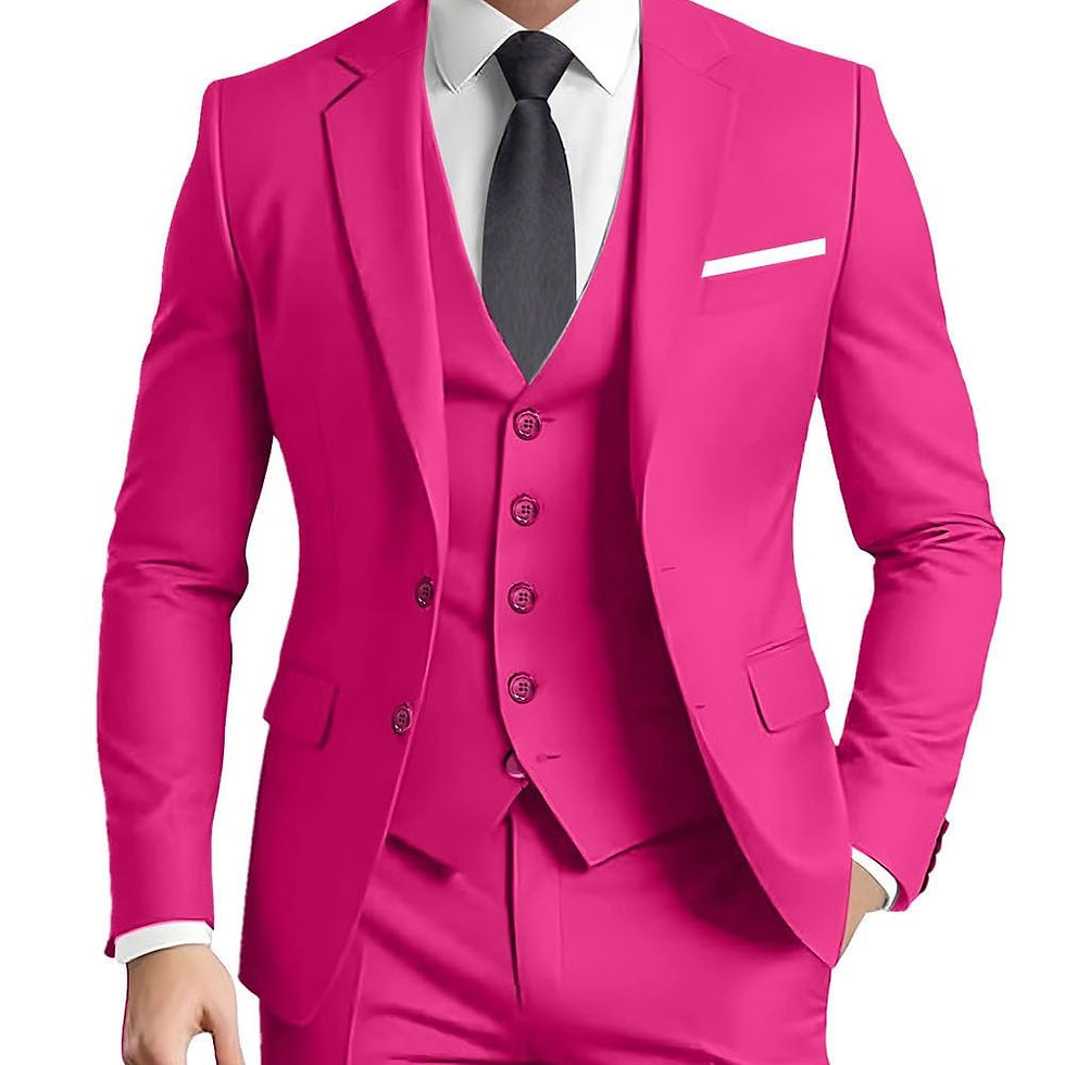 Thumbnail: Men's Green Olive Terno Suit with Peak Lapel 3-Piece Formal Ensemble (Jacket Pan