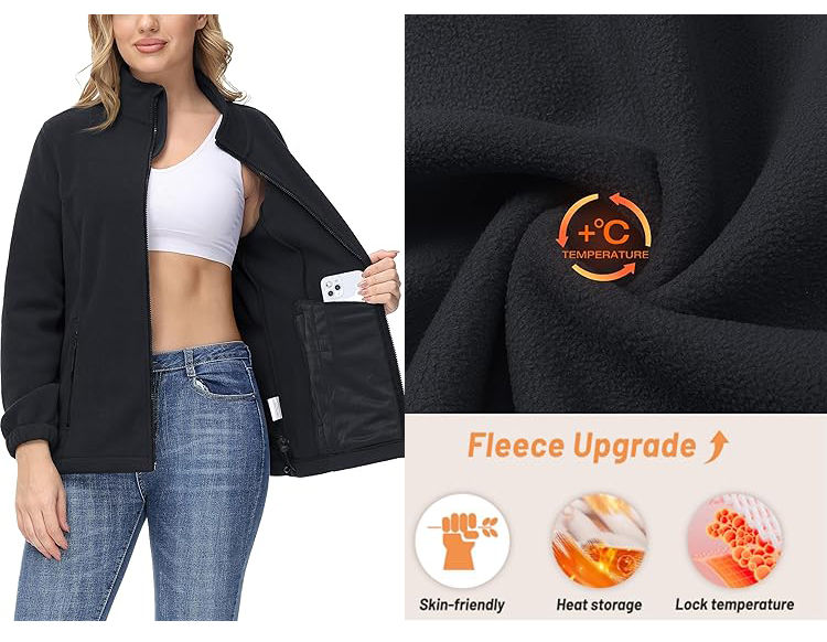 Thumbnail: Winter Women's Wool Jacket Stand Collar Warm Travel Hiking Cold Resistant Breath