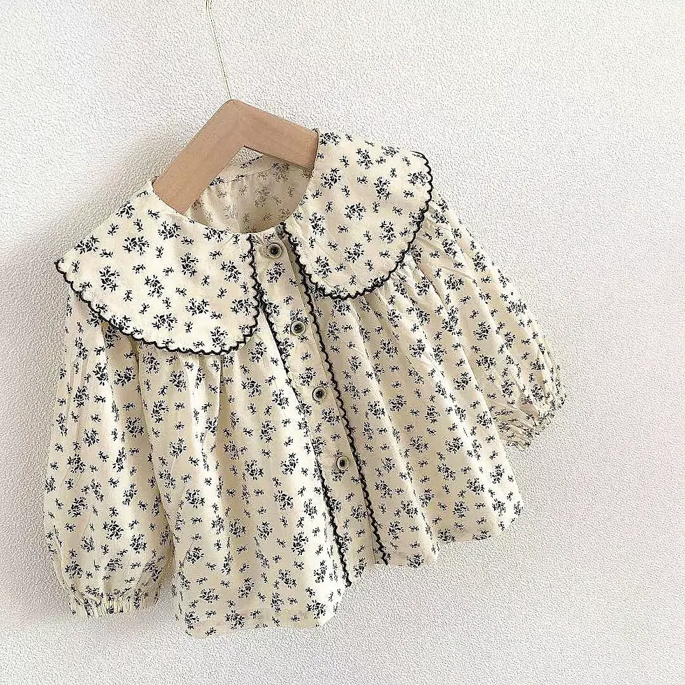 Thumbnail: Blouse Long Sleeve Print Turn Down Collar New Fashion Casual Sweet Cute Lovely B