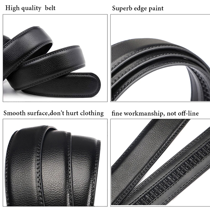 Thumbnail: Men's High-Quality Belt 110cm 120cm 130cm Luxury Belt, Black Men's Automatic Buc