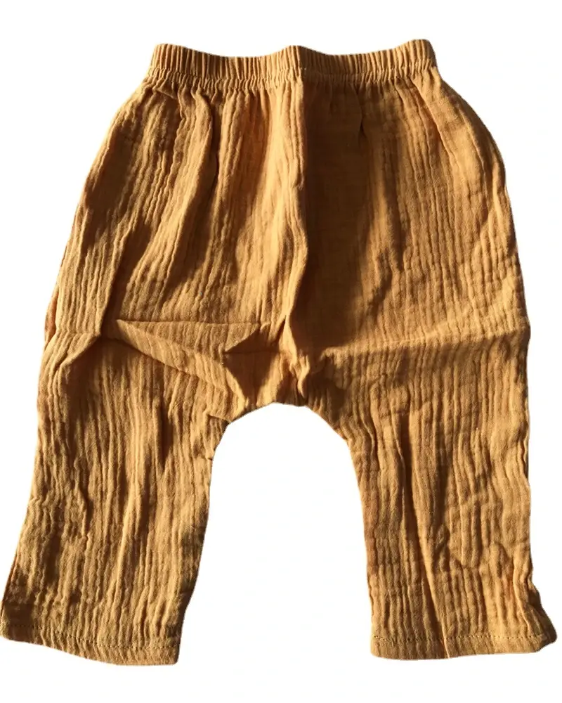 Thumbnail: Kids Pants Boy Girl Summer Solid Color Linen Pleated Trousers Children Ankle-len