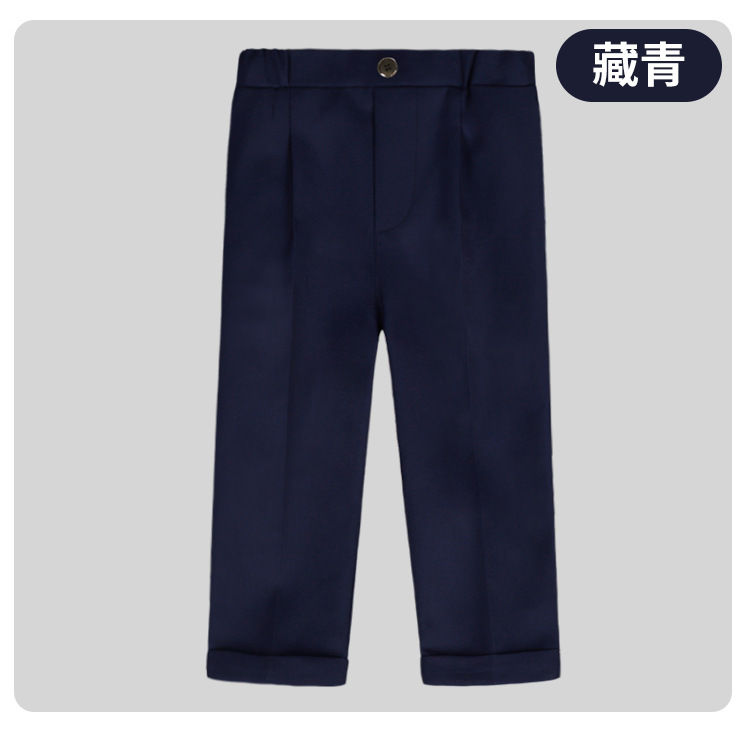 Thumbnail: New Children Boys Suit Pants Cotton Plaid Kids Boys Casual Pants Elementary Scho