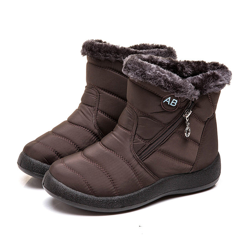 Thumbnail: Women's Boots Women's Ankle Boots With Fur Winter Shoes Women Low Heels Winter B