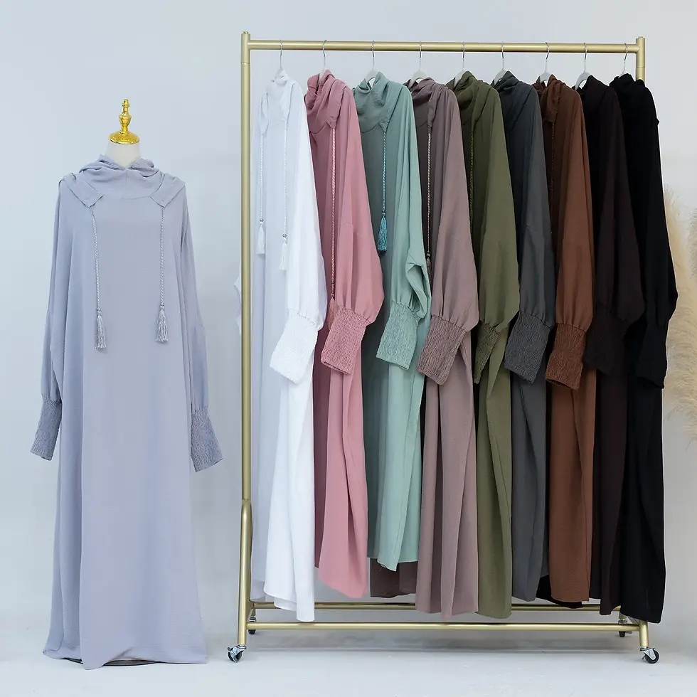 Thumbnail: 2024 Clothes for Muslim Women Fashion Summer Autumn Muslim Long Sleeve Solid Col