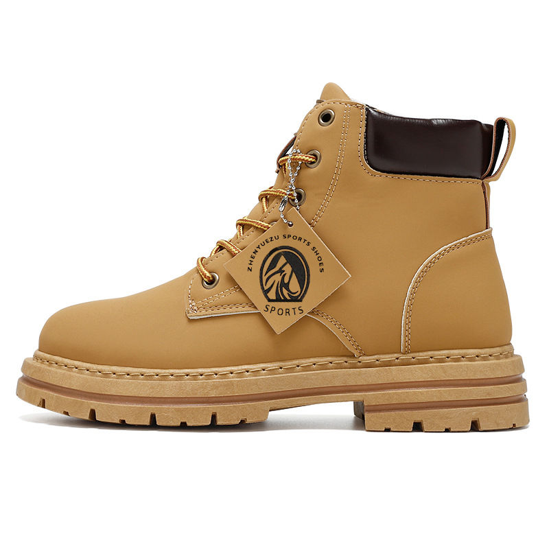 Thumbnail: High Top Boots Men's Leather Shoes Fashion Motorcycle Ankle Boots for Men Winter