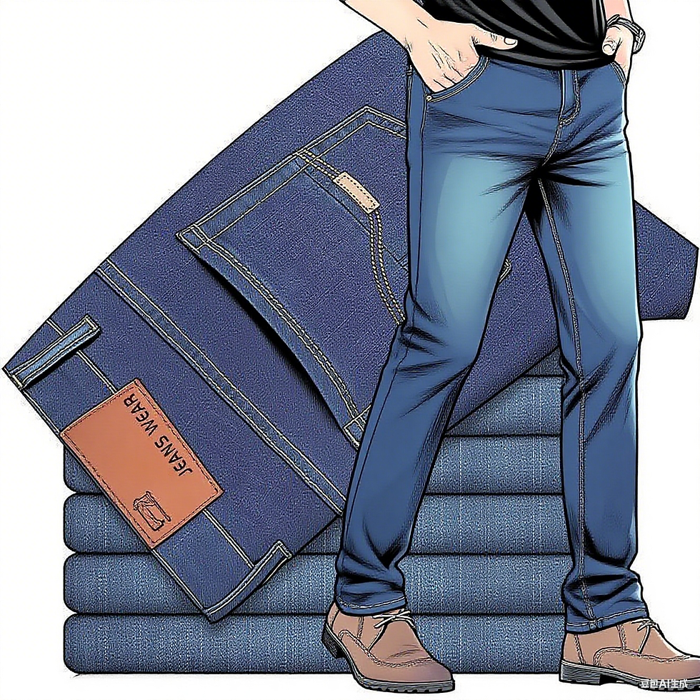 Thumbnail: 2025 men's fashion business jeans classic style casual elastic slim fit jeans me