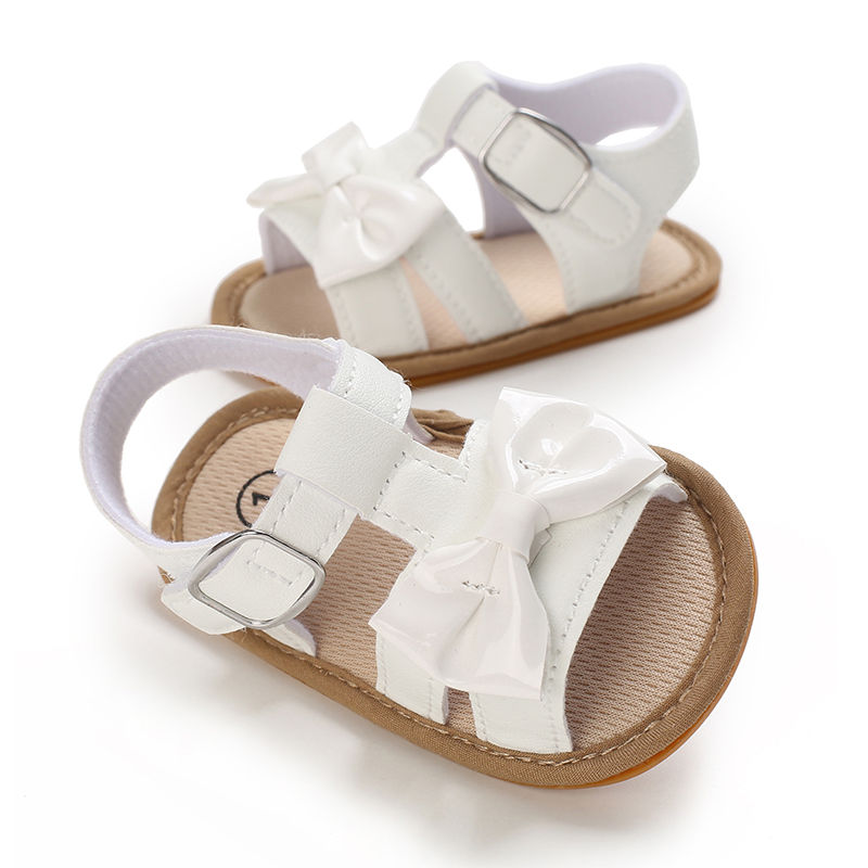 Thumbnail: Baby Girl Sandals 0-12 Months Summer First Walkers White Classic Soft Sole Casua