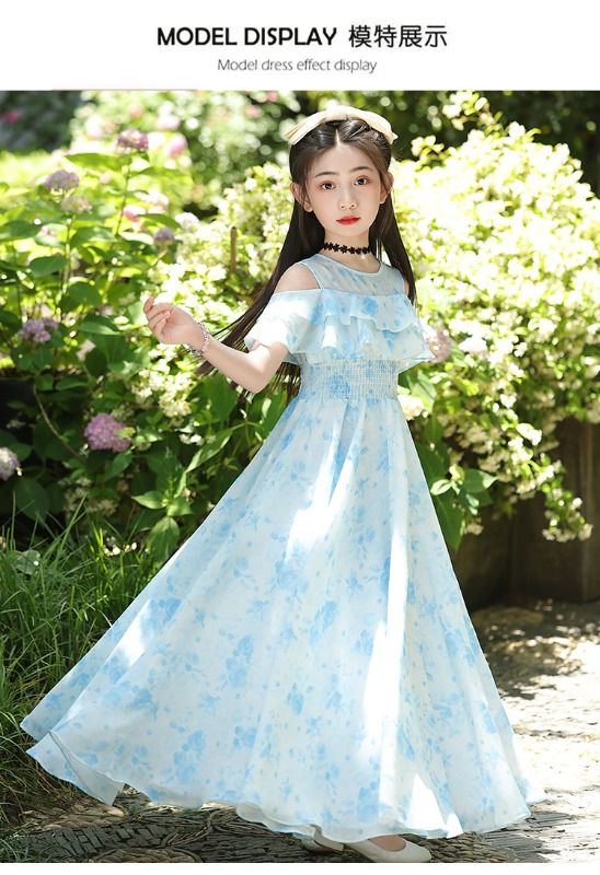 Thumbnail: Party Stage Show Dance Wear Streetwear Fairy Kids Clothes Summer Flower Girl Dre