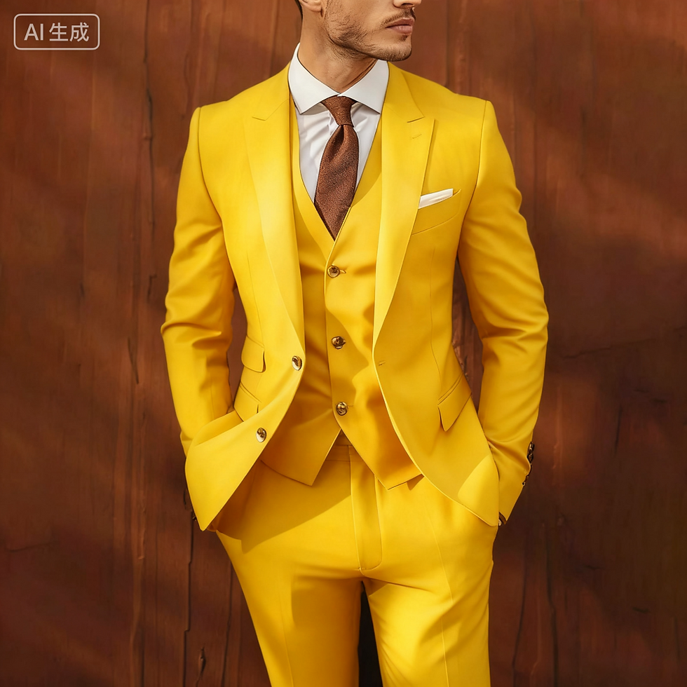 Thumbnail: Elegant 3-Piece Men's Business Suit Unique Breasted Notched Lapel Wedding Smokin