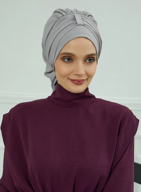 Thumbnail: Muslim Solid Instant Turban Hat Hijab Women Caps Islamic Bandana Bonnet Fashion