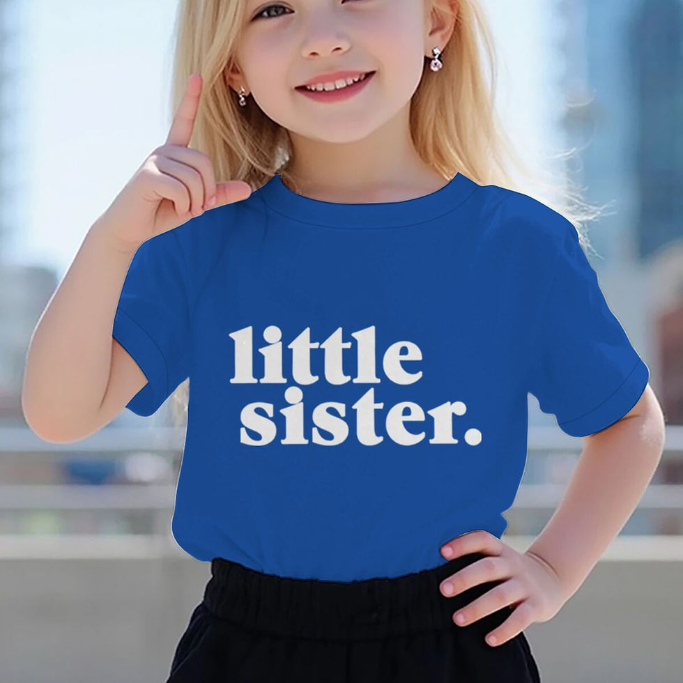 Thumbnail: Big Brother Little Sister Letter Print T-shirt Sibling Crew Neck Cotton Tee Boy 