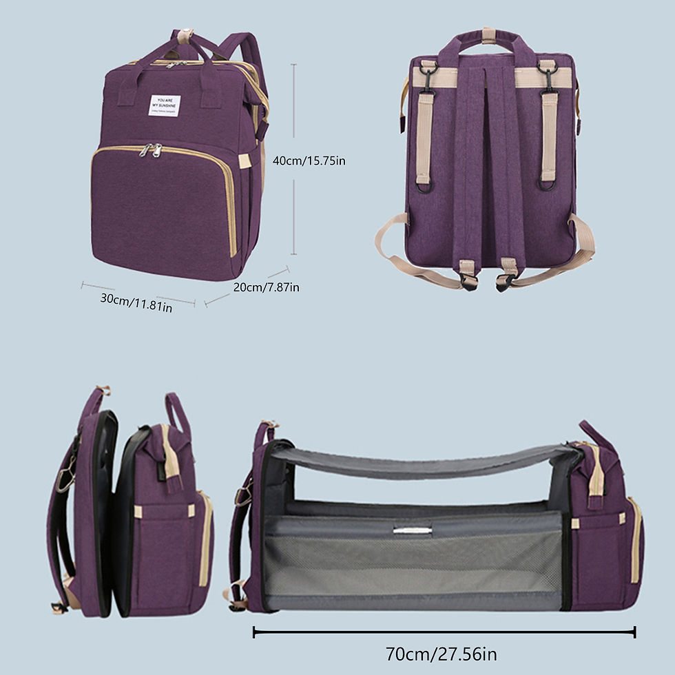 Thumbnail: Folding mommy bag lightweight portable folding crib bed large-capacity baby back