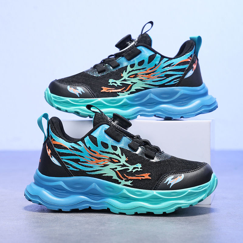 Thumbnail: Childrens Sports Shoes Autumn Anti Slip Breathable New Student Rotating Button B