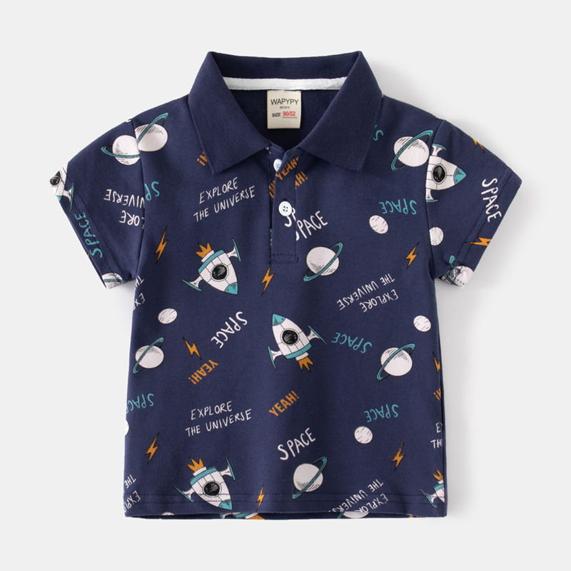 Thumbnail: Boy Polo Shirts for Kids Toddler Age 0 to 1 2 3 4 5 6 7 Years 100% Cotton School