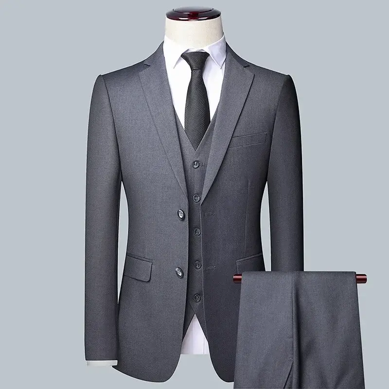 Thumbnail: Suit Boutique Men's Fashion Business (Blazer+ Vest + Trousers) Gentleman's Weddi