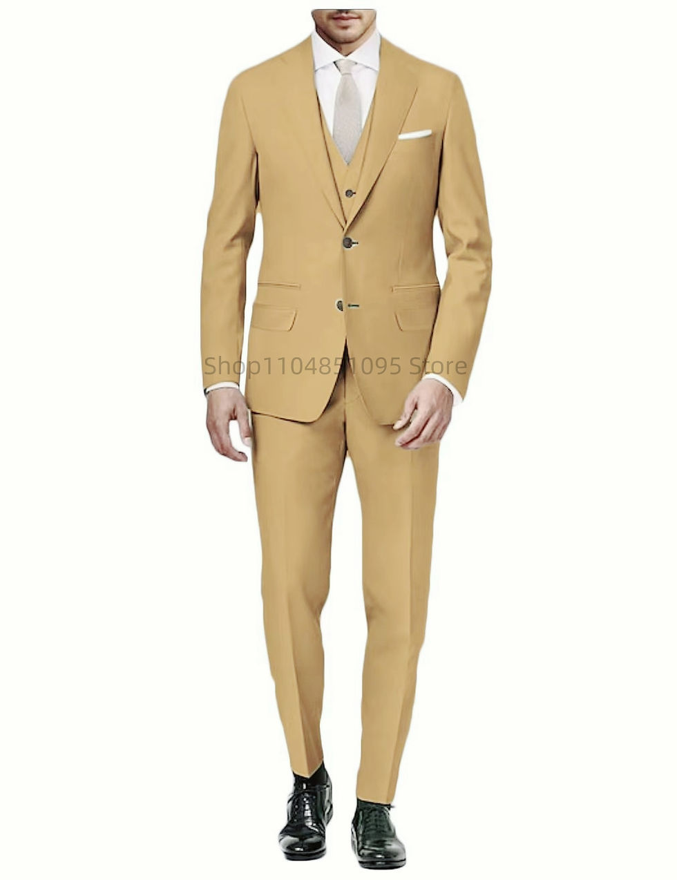 Thumbnail: Latest Matcha Green Formal Men's Suits Slim Fit Elegant Groom Tuxedos Business P