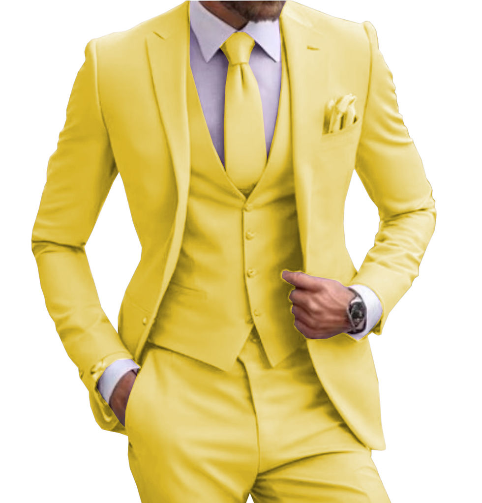 Thumbnail: Suits for Men Lilac Stylish 3 Piece Classic Tuxedos Blazer Vest Pants Formal Ele