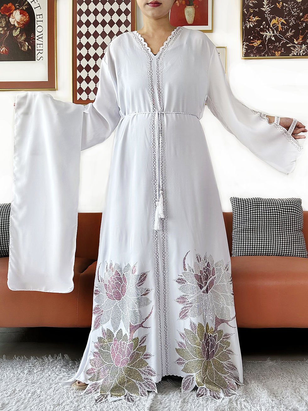 Thumbnail: New 2026 Muslim Party Dress Chiffon Diamond Long Sleeve Casual Clothing African 