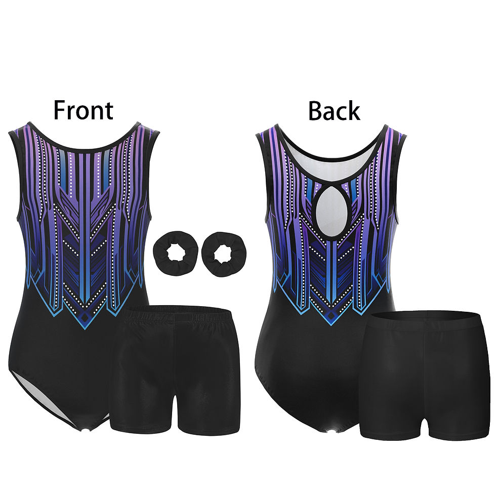 Thumbnail: 4 Piece Gymnastics Leotards for Girls Sleeveless Athletic Biketard Kids Water-dr