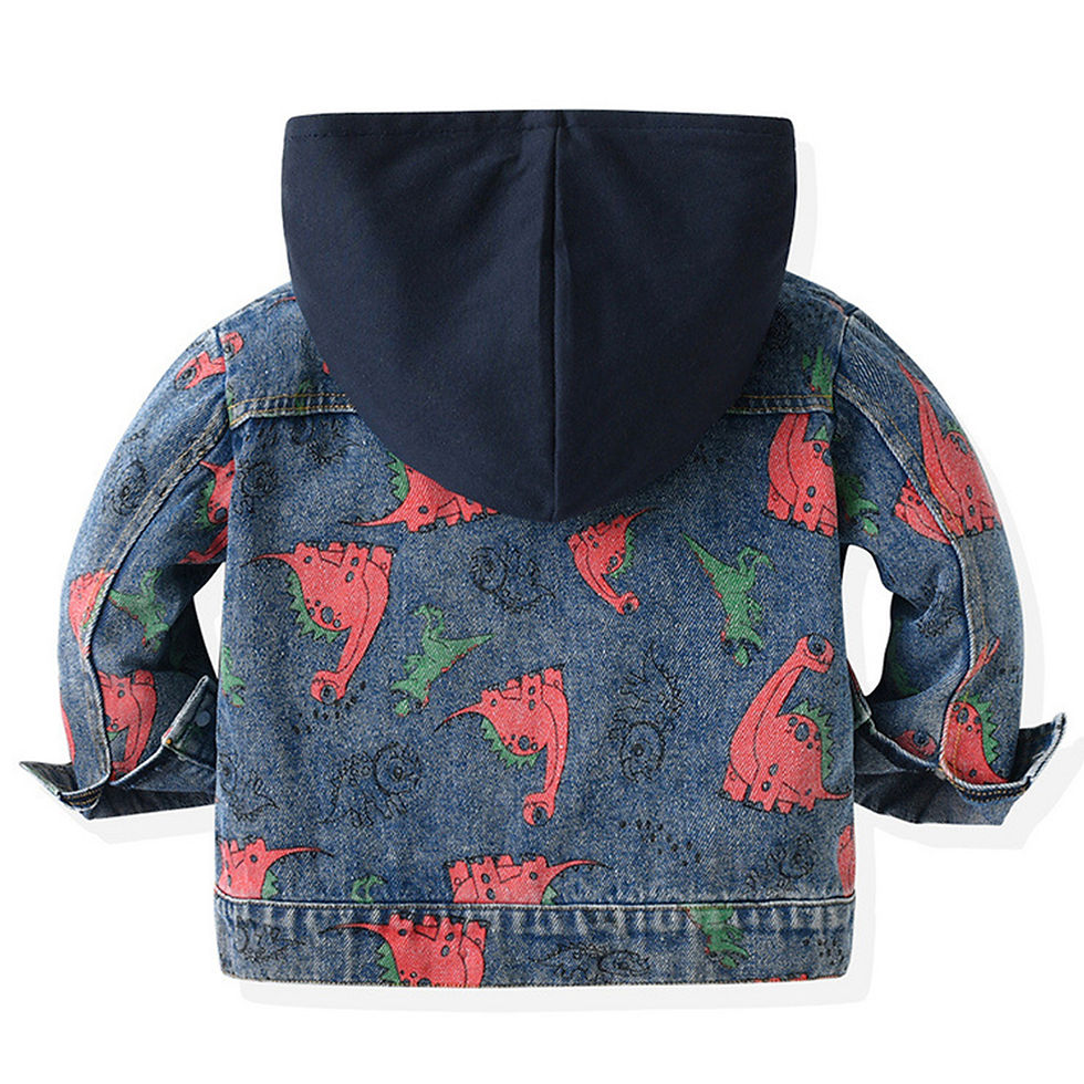 Thumbnail: Boys Jean Coat,Hoodie Casual Denim Jacket,Zipper Button Kids Cowboy Windbreaker 