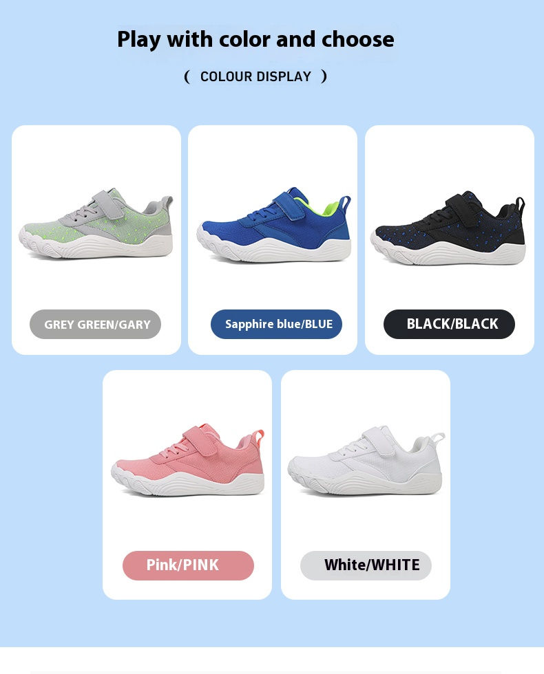 Thumbnail: Kids Barefoot Shoes Boys Girls Sneakers Naturally Splay Shoes Wide Toe Minimalis