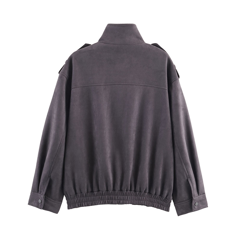 Thumbnail: SLTNX Women Suede Jacket 2026 New Spring Fashion Long Sleeve Zipper Loose Jacket