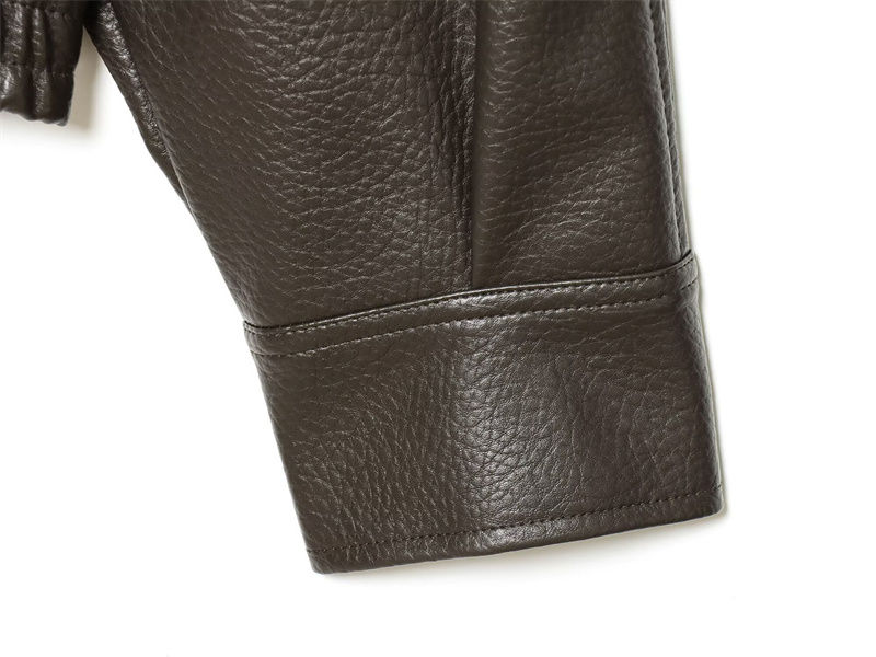Thumbnail: Women's Jacket Fall 2025 New Black Long Sleeve Pebble Faux Leather Jacket Motorc