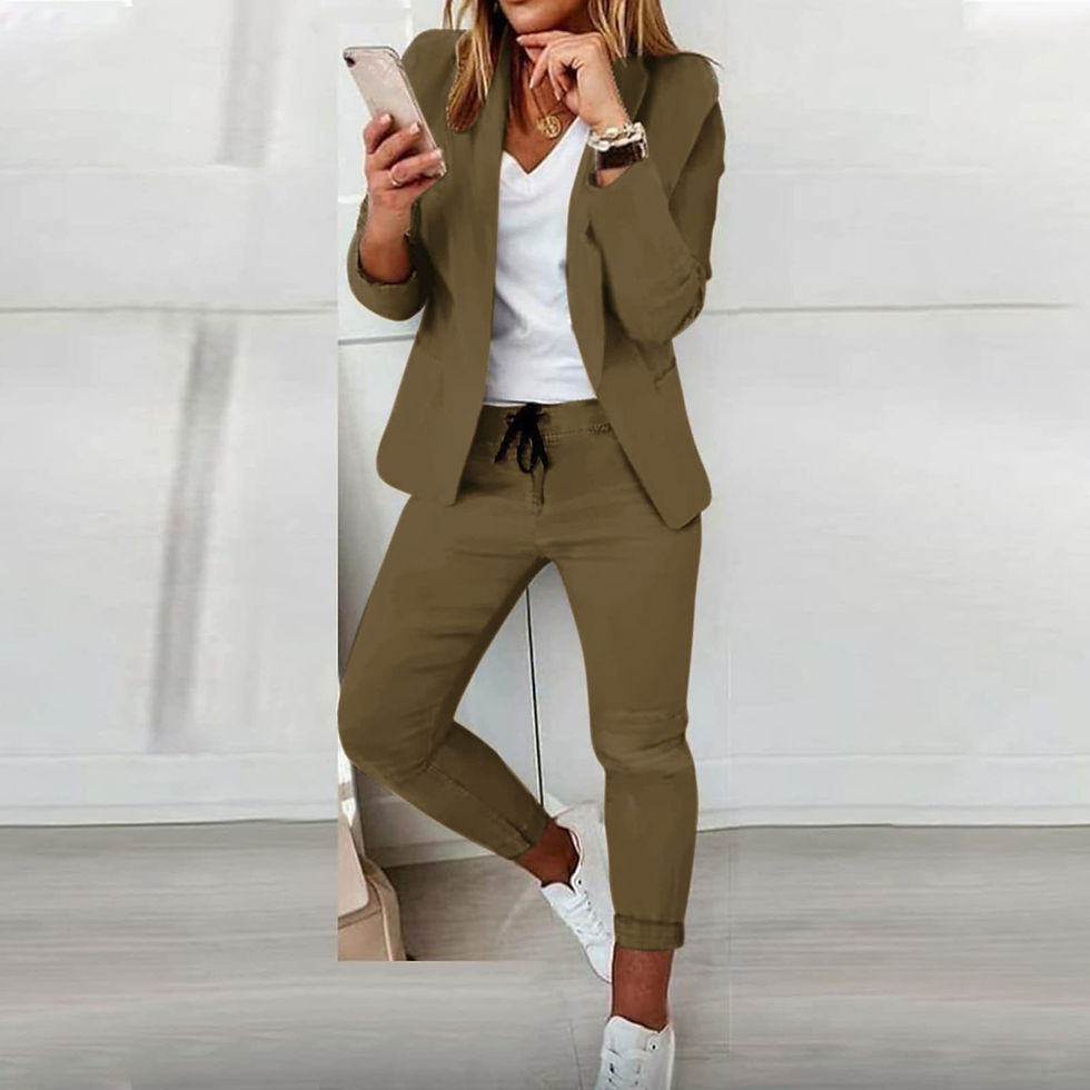 Thumbnail: Women's Monochrome Casual Business Suit Temperament Commuting Pants Drawstring E