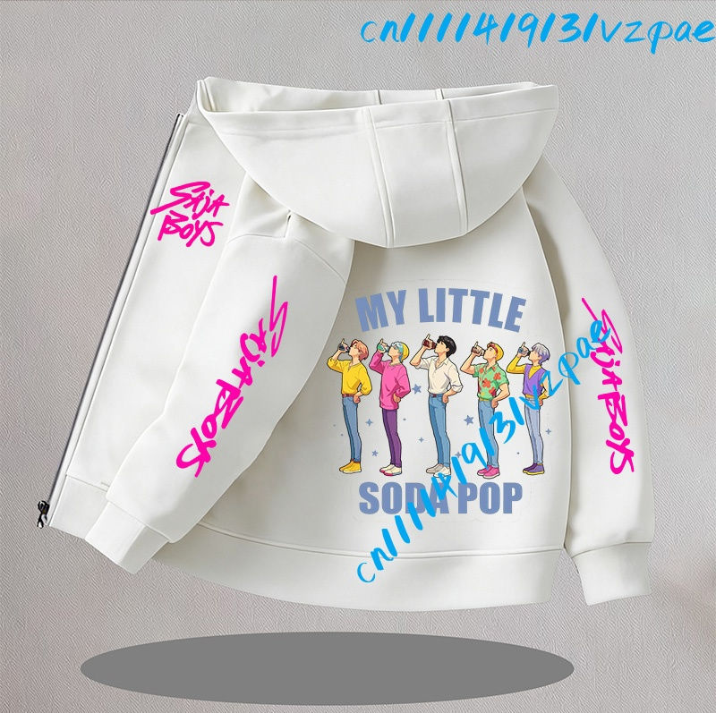Thumbnail: Kpop Demon Hunters Hooded Coat Children Anime Cartoon Fashion Zip Jacket Saja Bo
