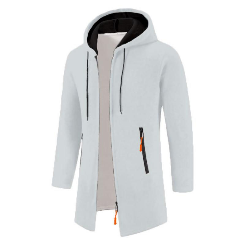 Thumbnail: Spring Autumn Men's Hooded Long Jackets Solid Kintting Cardigan Outwear Casual M