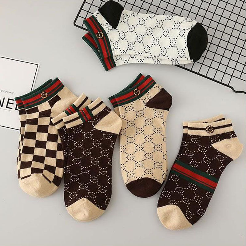 Thumbnail: 5/10/20 Pairs Winter Socks Men Short Breathable Luxury Socks Designer Brand Low-